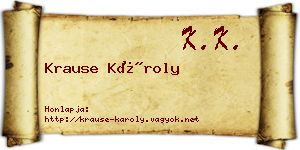 Krause Károly névjegykártya